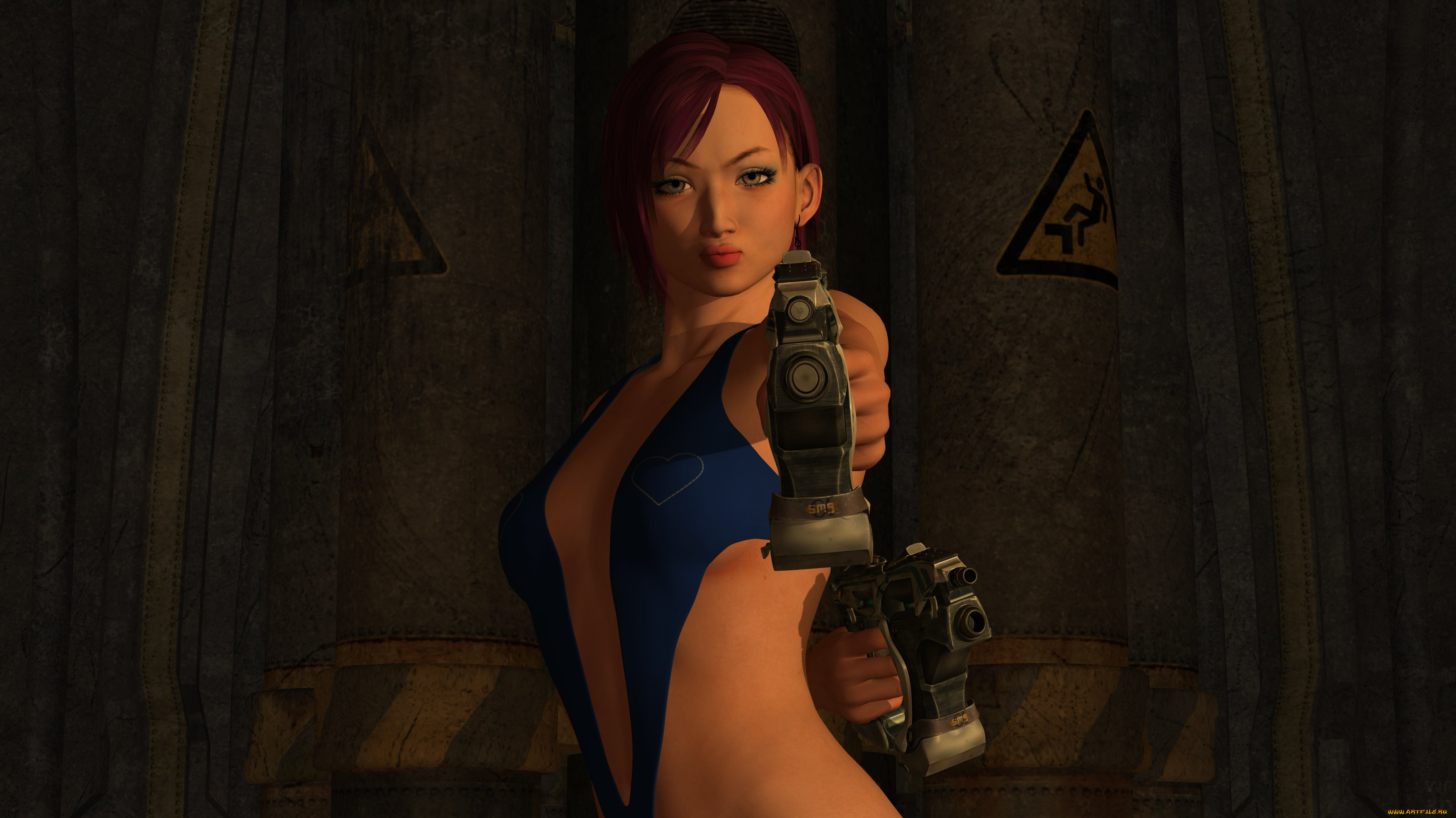 3д, графика, фантазия, , fantasy, оружие, взгляд, фон, девушка