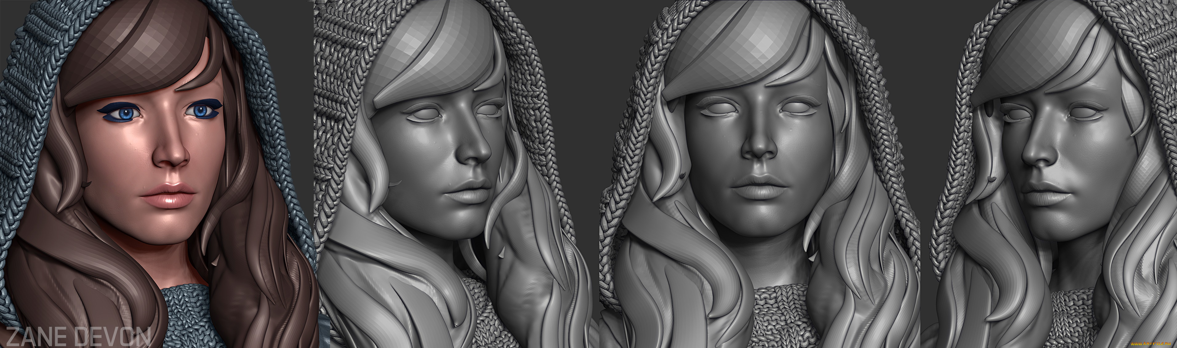 3д, графика, _science, fiction, фон, взгляд, девушка