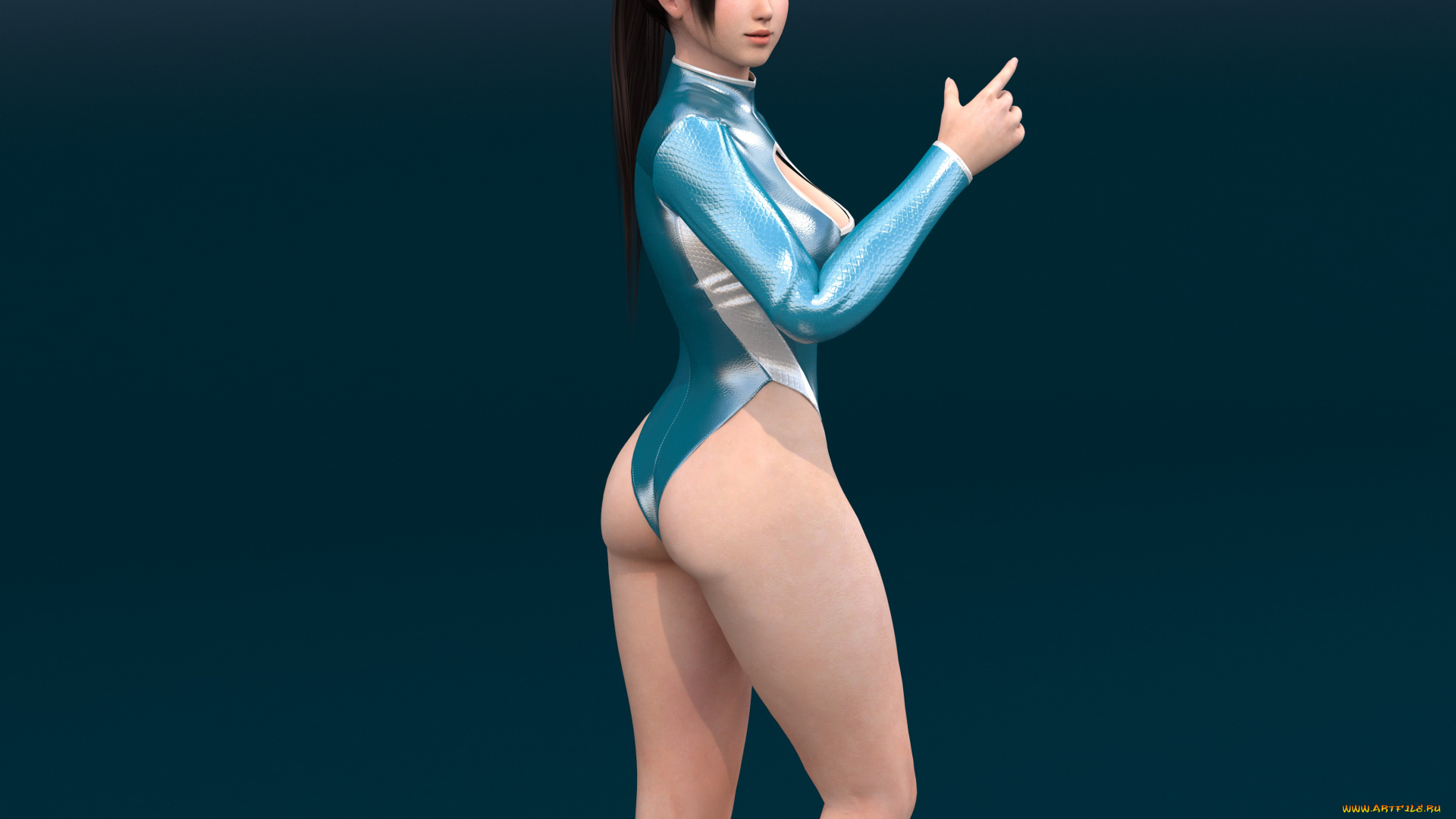 3д, графика, аниме, , anime, фон, взгляд, девушка