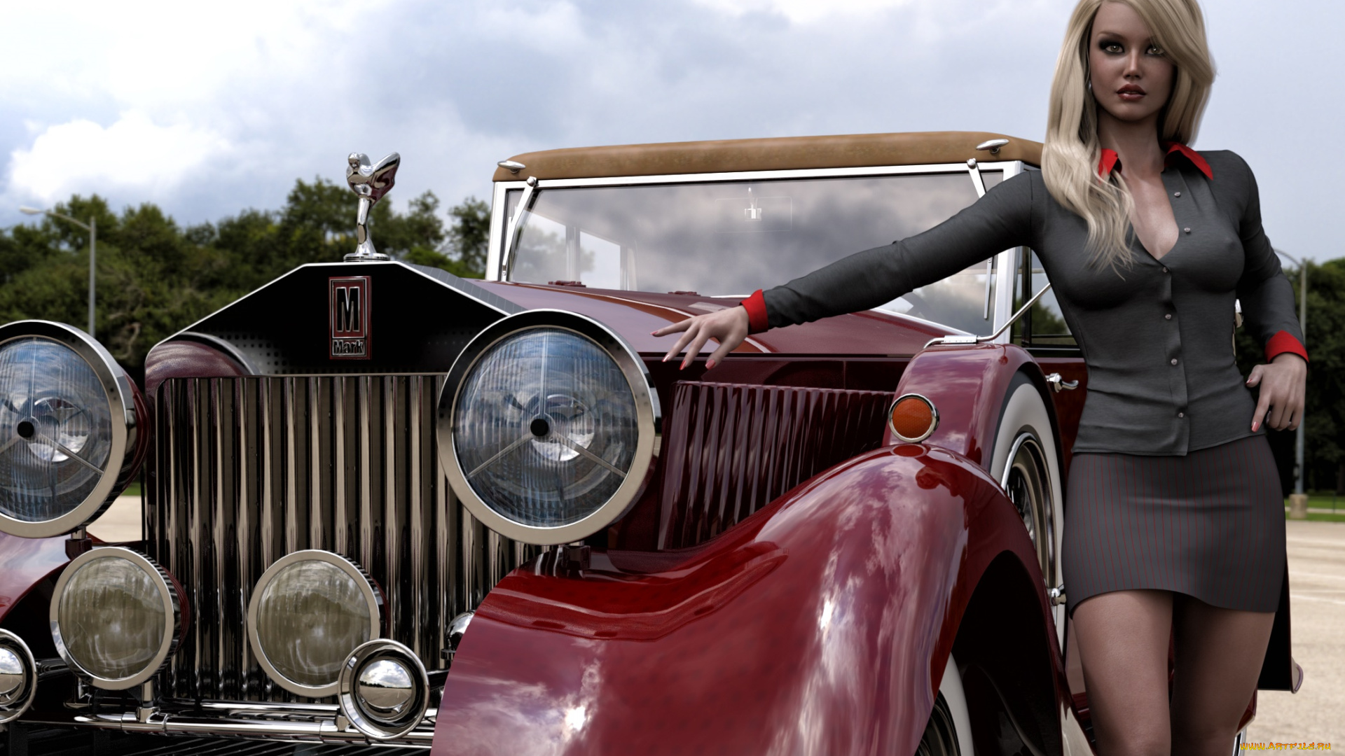 3д, графика, люди-авто, мото, , people-, car, , , moto, взгляд, девушка, фон