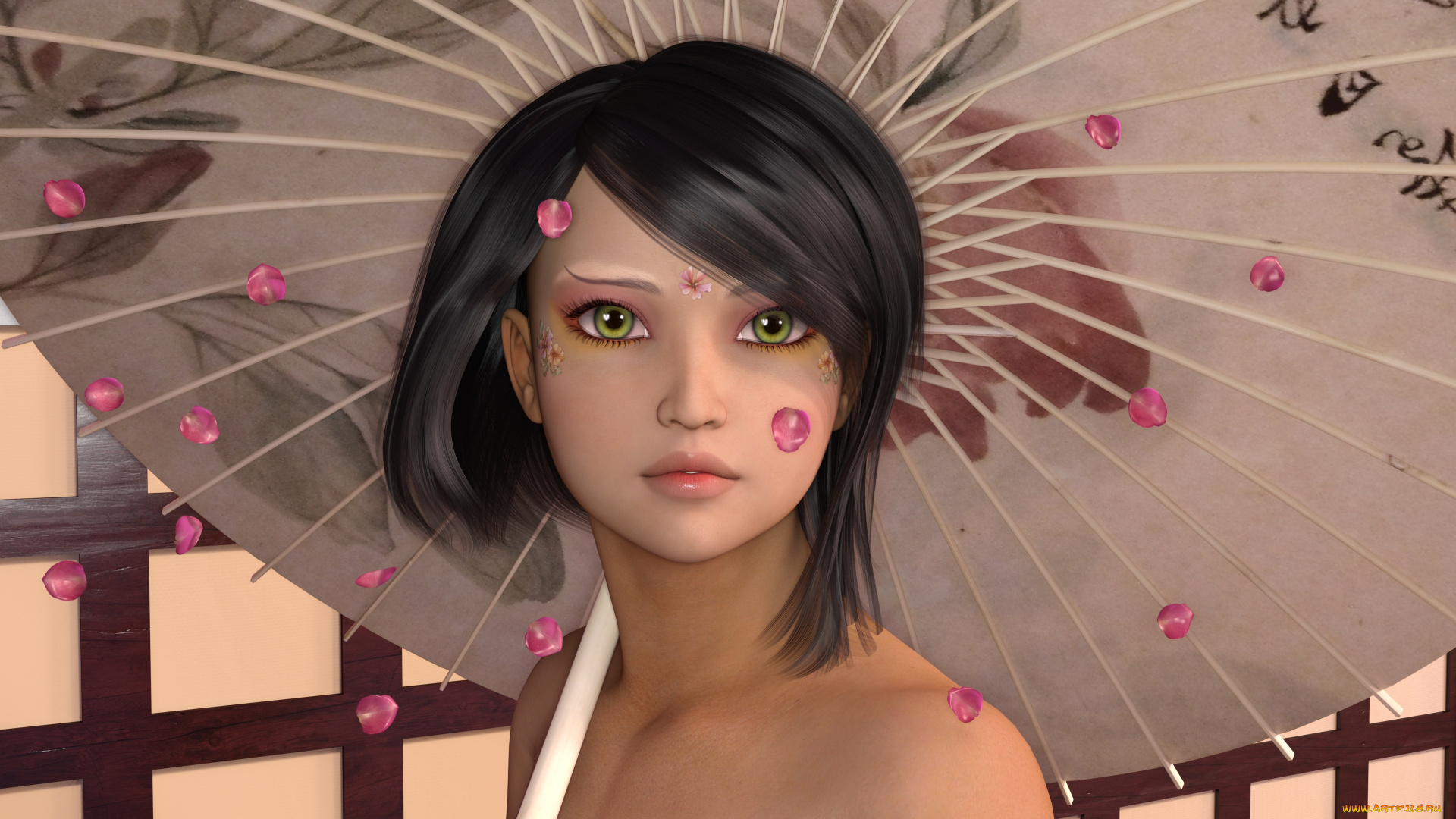 3д, графика, портрет, , portraits, девушка, взгляд, фон