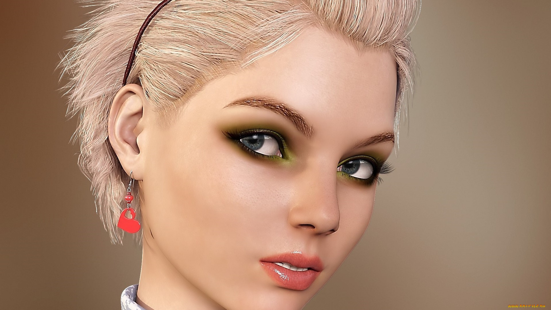 3д, графика, портрет, , portraits, фон, взгляд, девушка