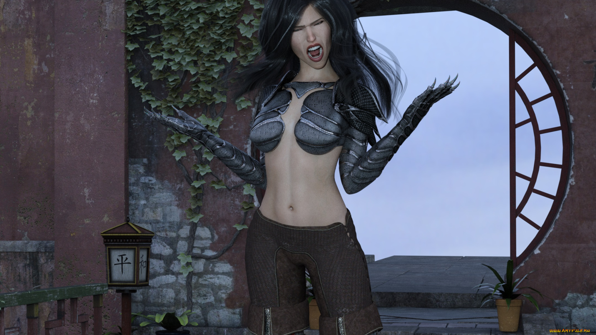 3д, графика, существа, , creatures, фон, взгляд, девушка