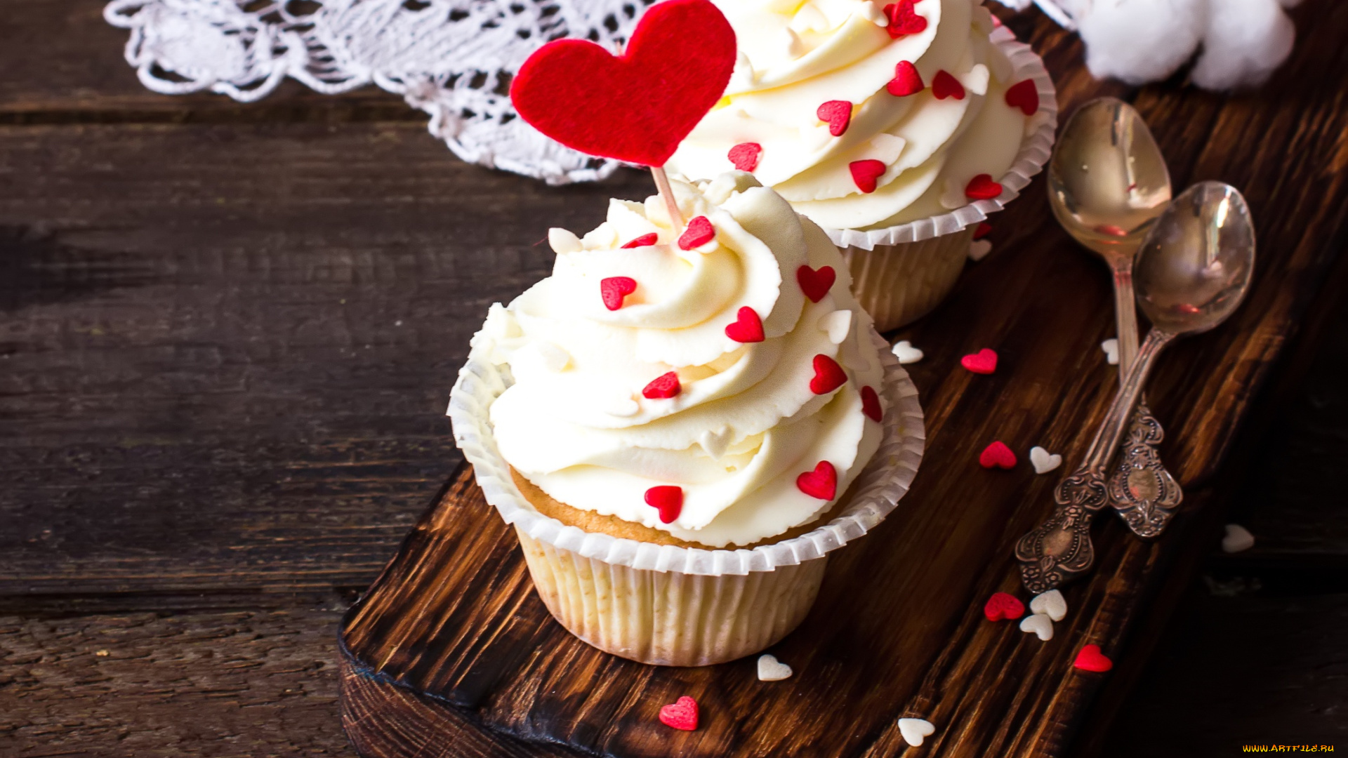 еда, пирожные, , кексы, , печенье, сердечки, крем, пирожное