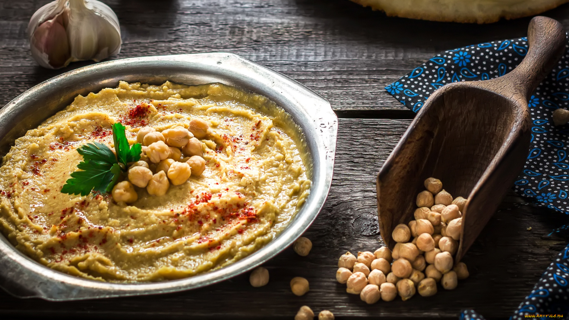 еда, салаты, , закуски, хумус, закуска, чеснок, зелень