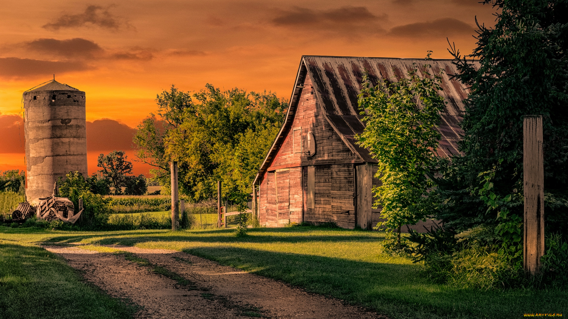 города, -, здания, , дома, постройка, деревья, трава