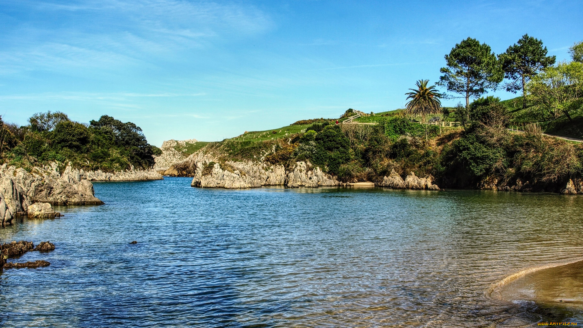 испания, природа, реки, озера, водоем, деревья, камень