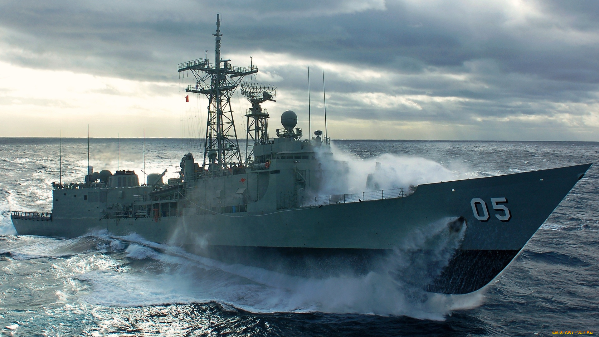 корабли, крейсеры, , линкоры, , эсминцы, эсминец, мельбурн, волны, океан