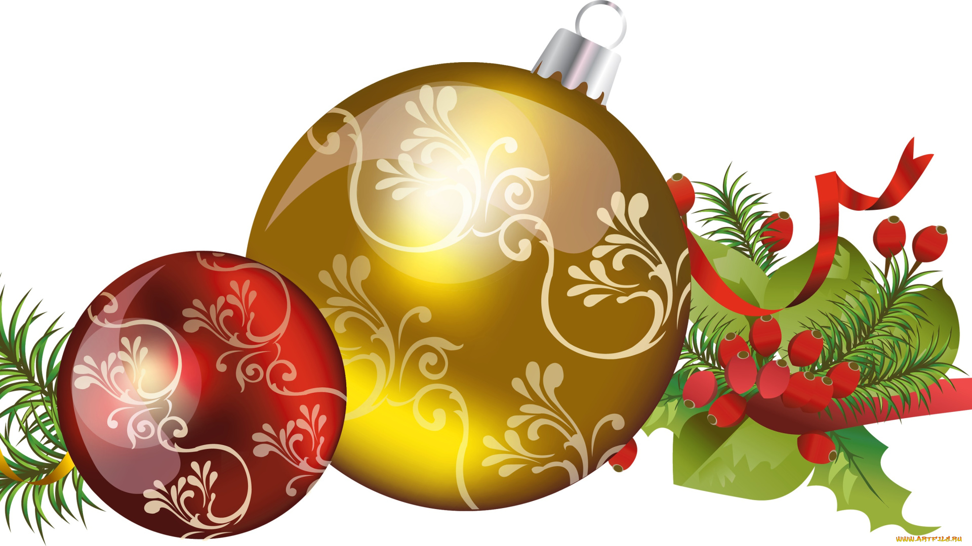 праздничные, векторная, графика, , новый, год, фон, шары