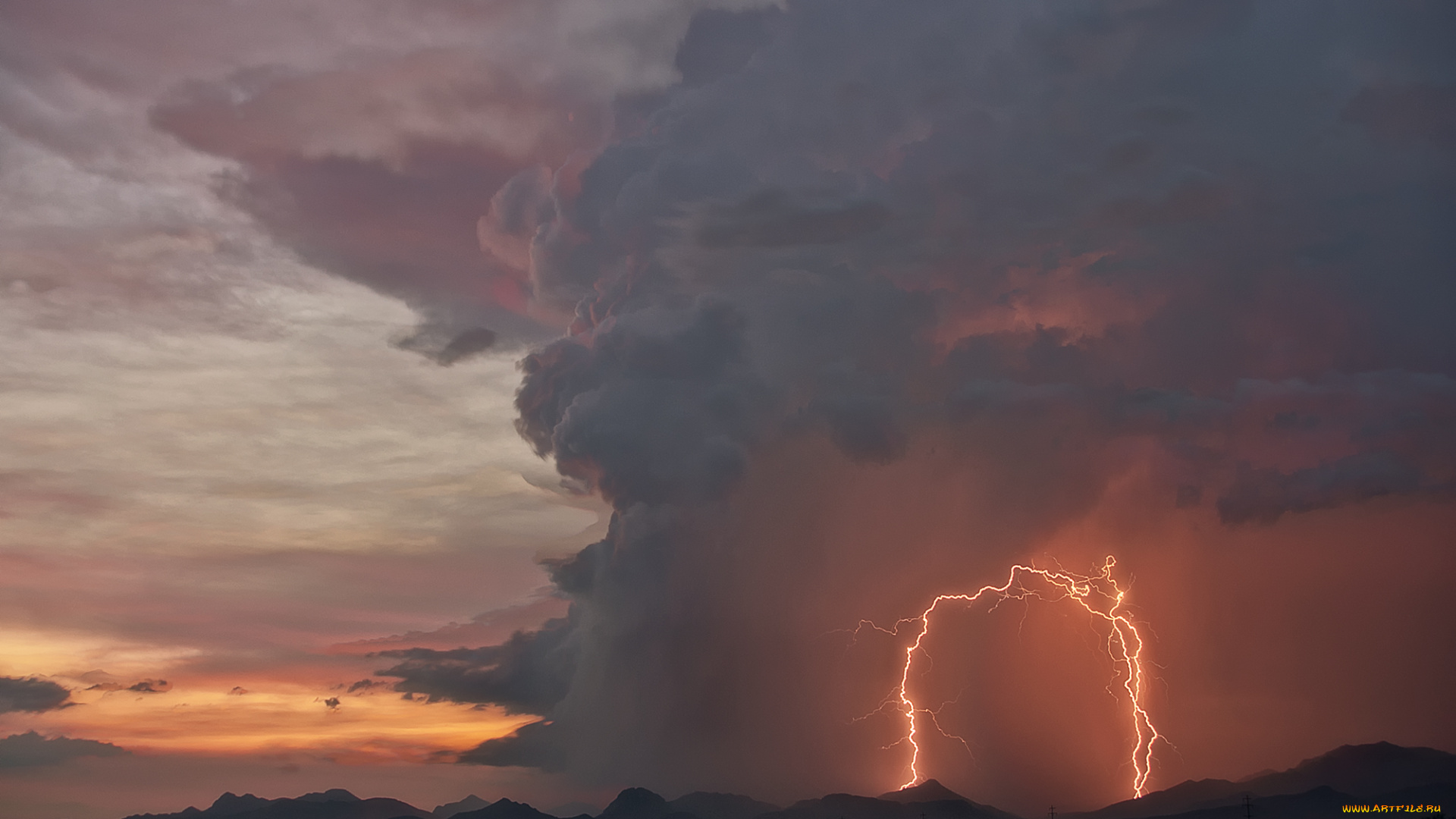 природа, молния, , гроза, шторм
