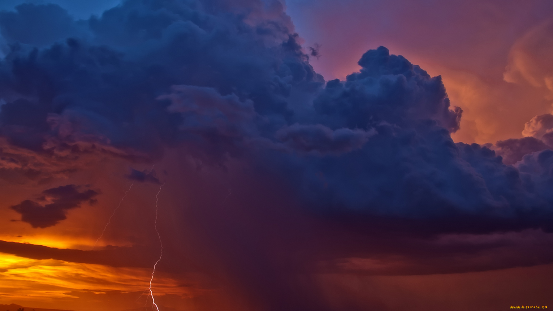 природа, молния, , гроза, шторм