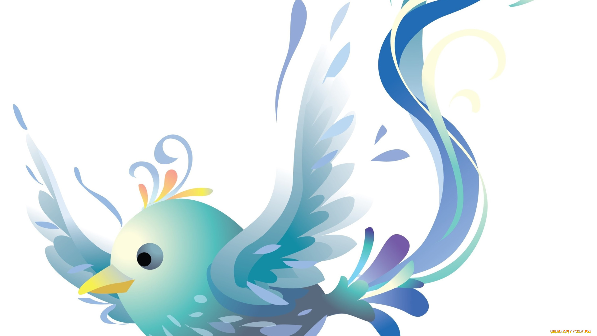 векторная, графика, животные, , animals, фон, птица