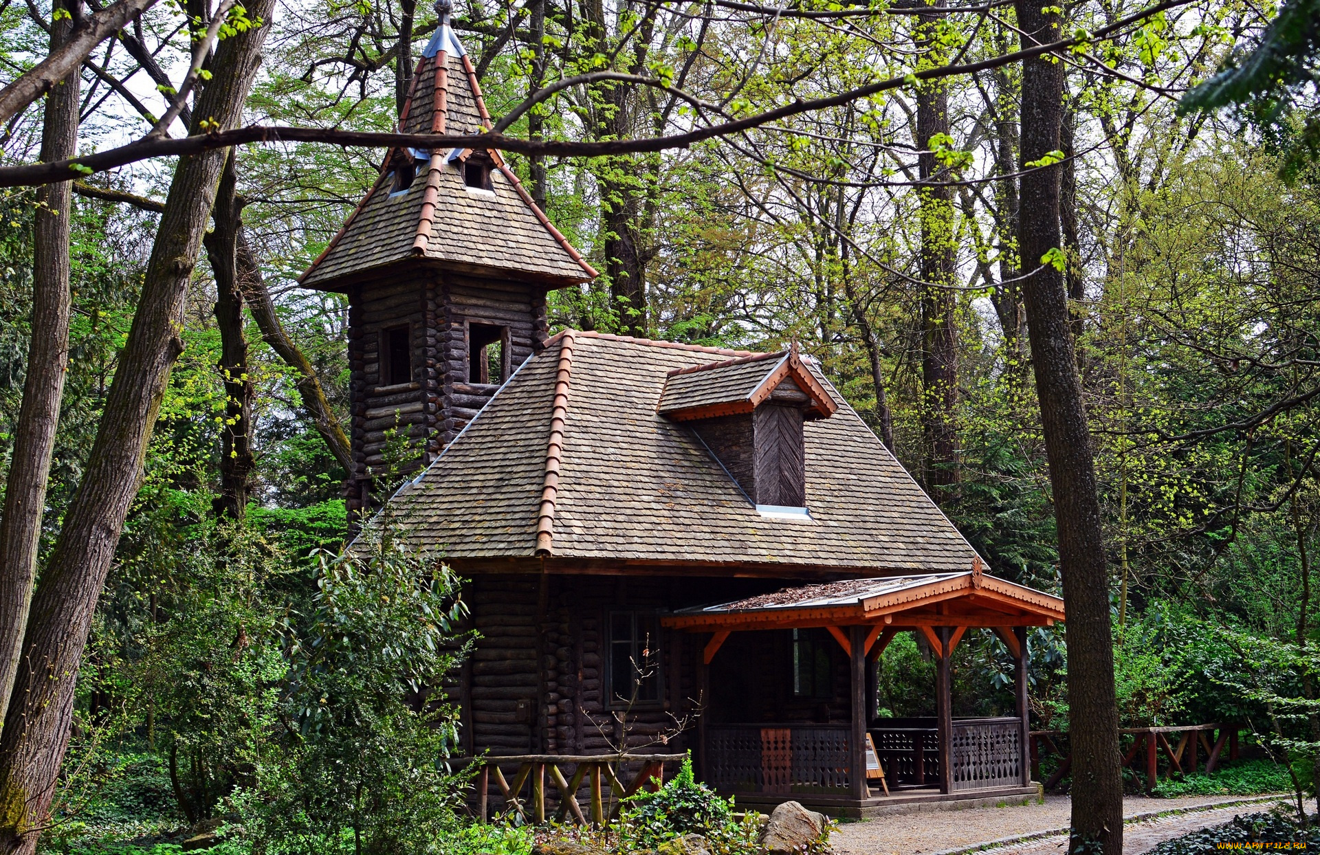 венгрия, города, -, здания, , дома, деревья