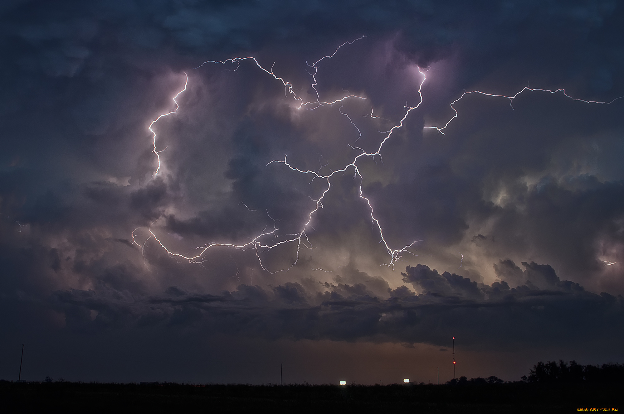 природа, молния, , гроза, шторм