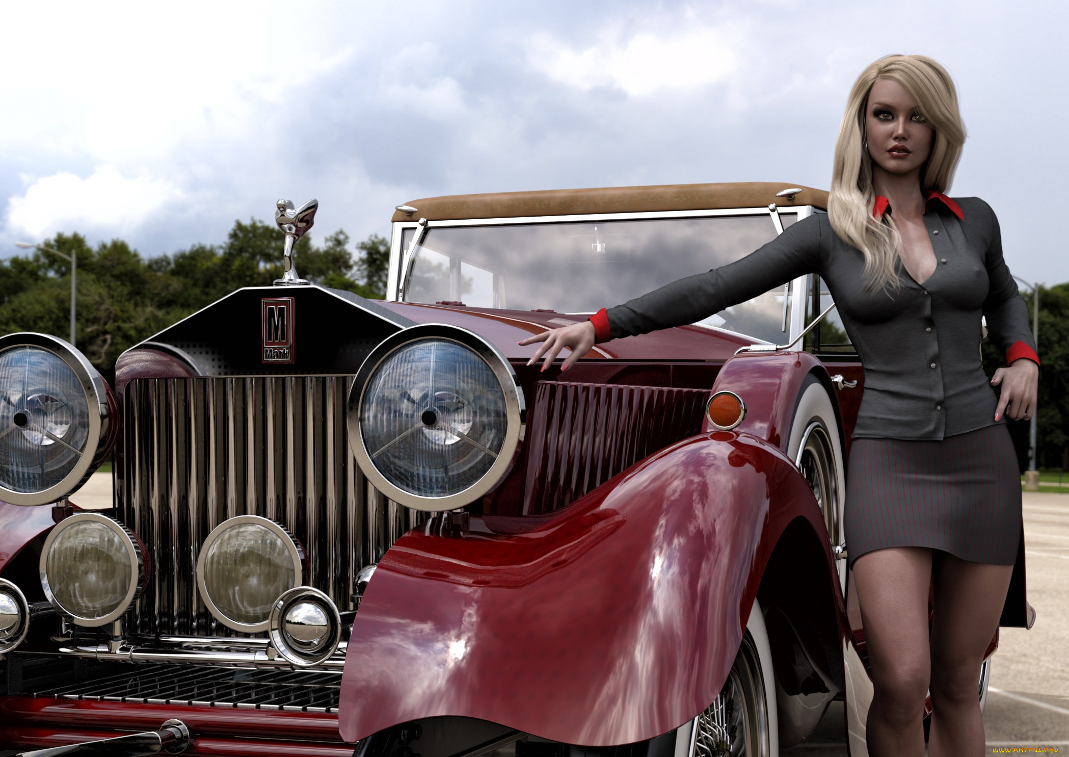 3д, графика, люди-авто, мото, , people-, car, , , moto, взгляд, девушка, фон