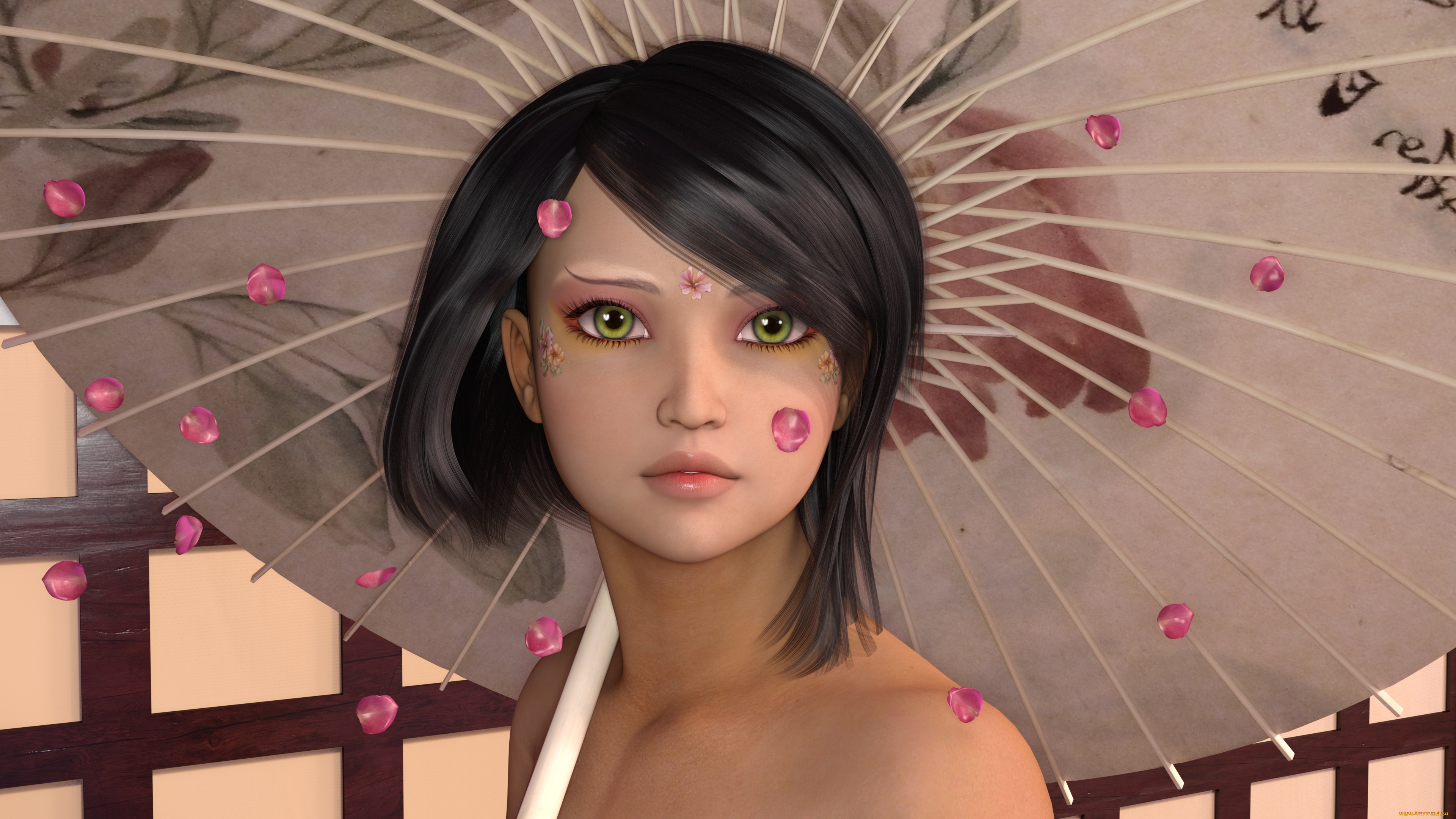 3д, графика, портрет, , portraits, девушка, взгляд, фон