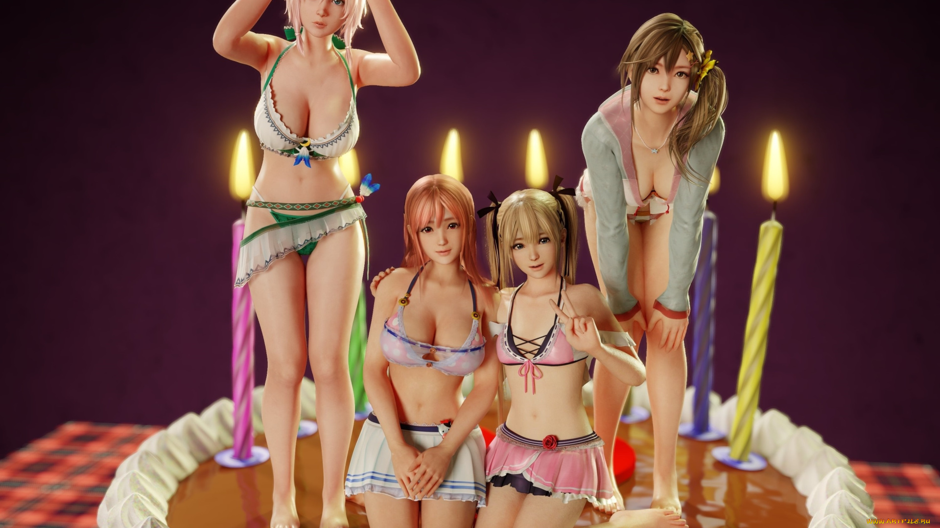 3д, графика, фантазия, , fantasy, девушки, фон, взгляд