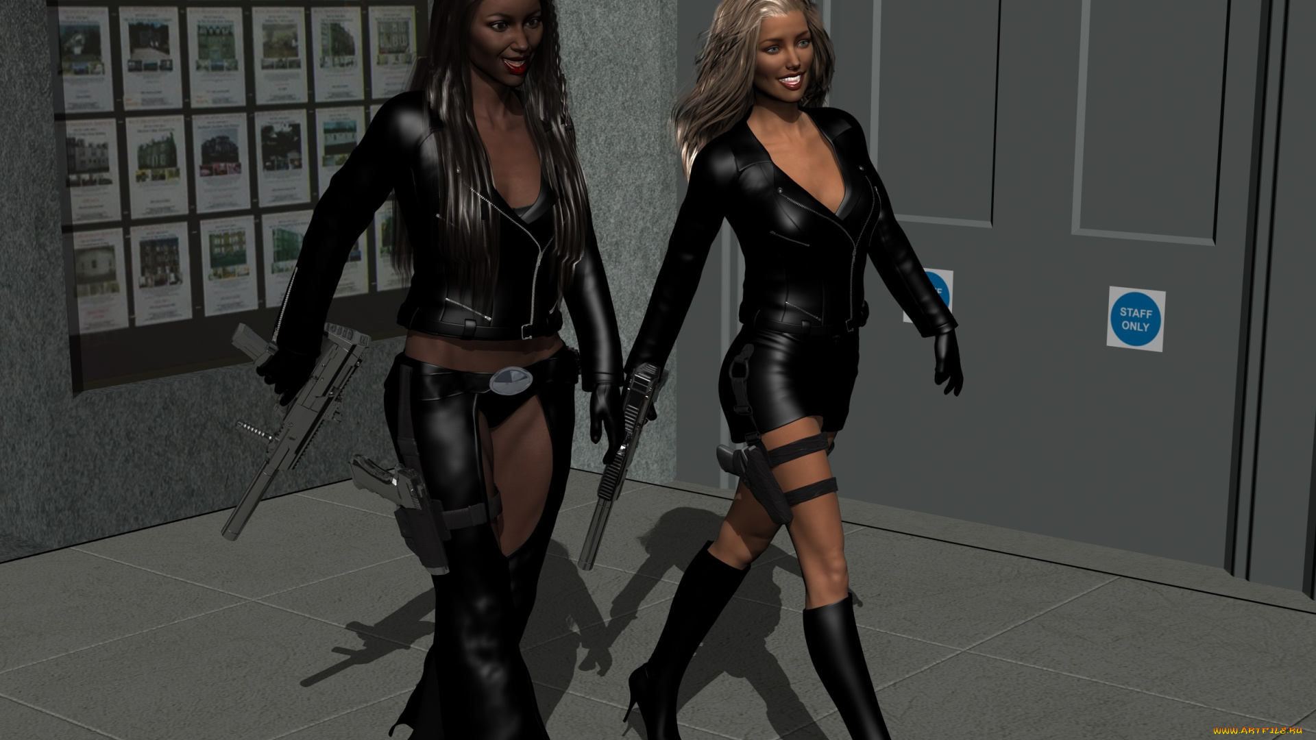 3д, графика, фантазия, , fantasy, фон, девушки, взгляд