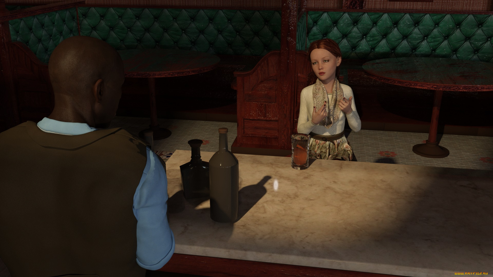 3д, графика, люди, , people, девушка, взгляд, фон