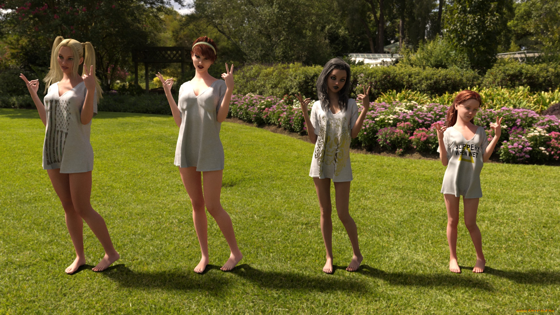 3д, графика, люди, , people, девушки, взгляд, фон