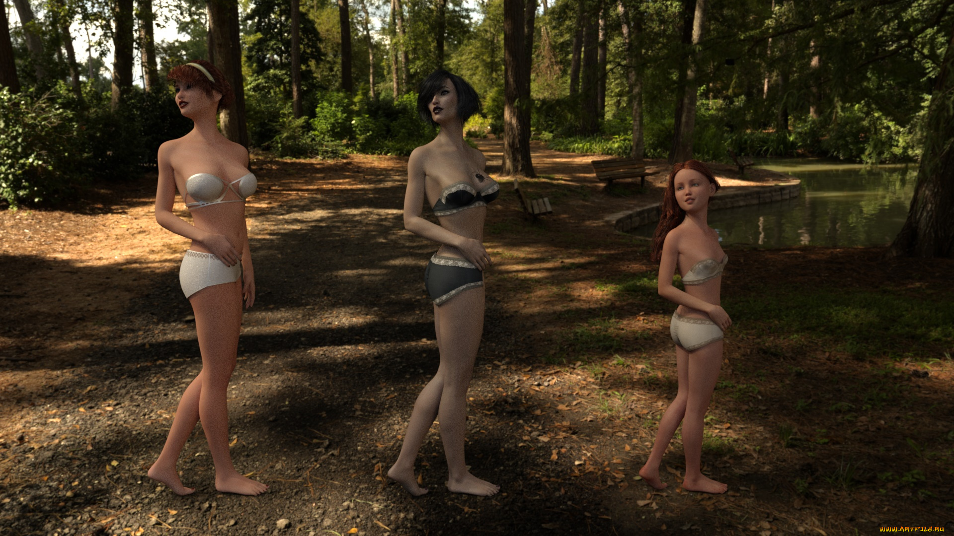 3д, графика, люди, , people, фон, взгляд, девушки