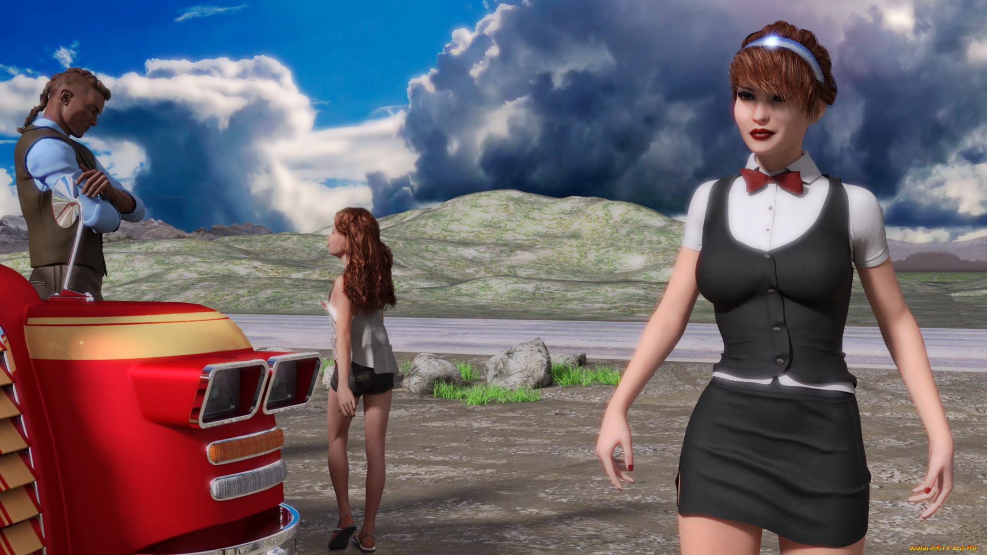 3д, графика, люди, , people, фон, взгляд, девушка