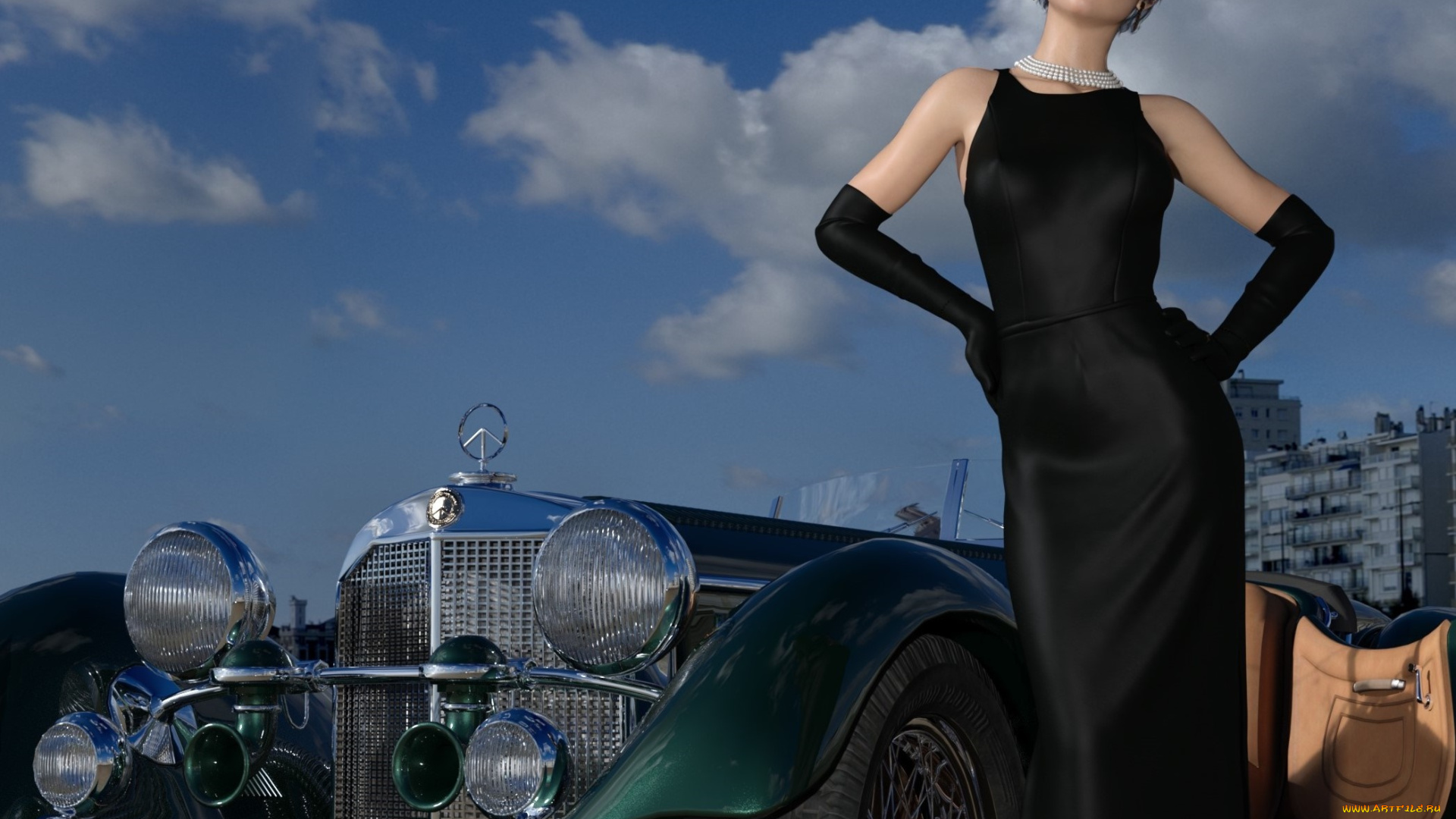 3д, графика, люди-авто, мото, , people-, car, , , moto, девушка, фон, взгляд