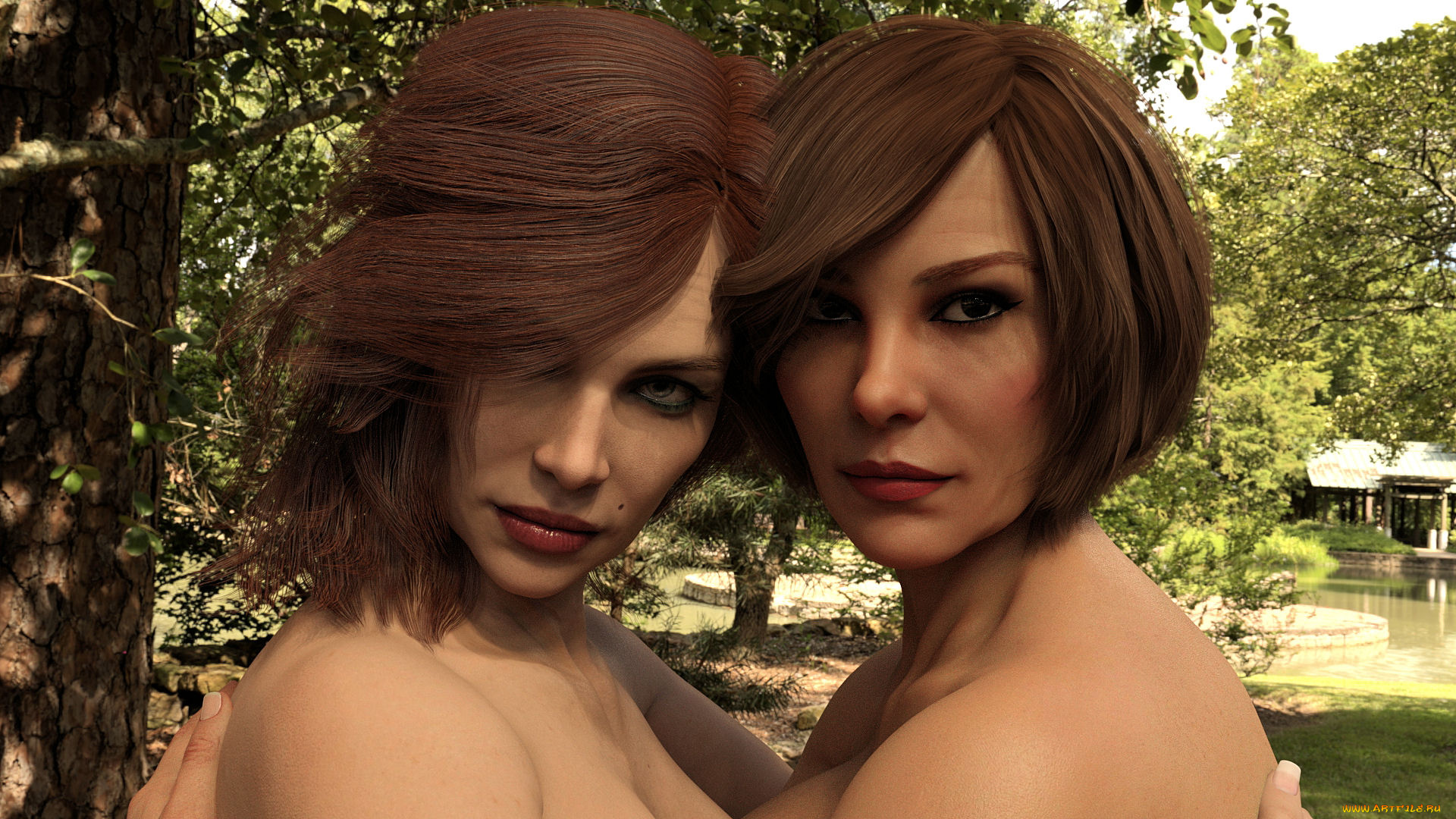 3д, графика, портрет, , portraits, фон, взгляд, девушки