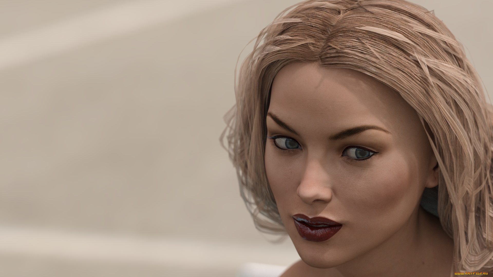 3д, графика, портрет, , portraits, фон, взгляд, девушка