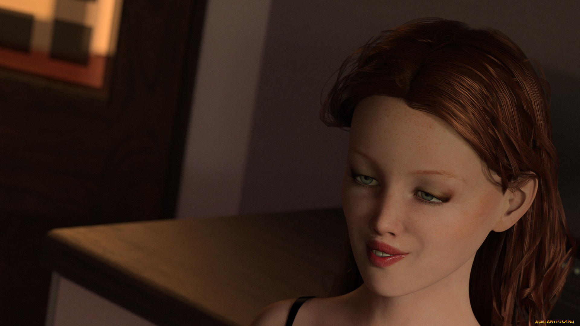 3д, графика, портрет, , portraits, фон, взгляд, девушка