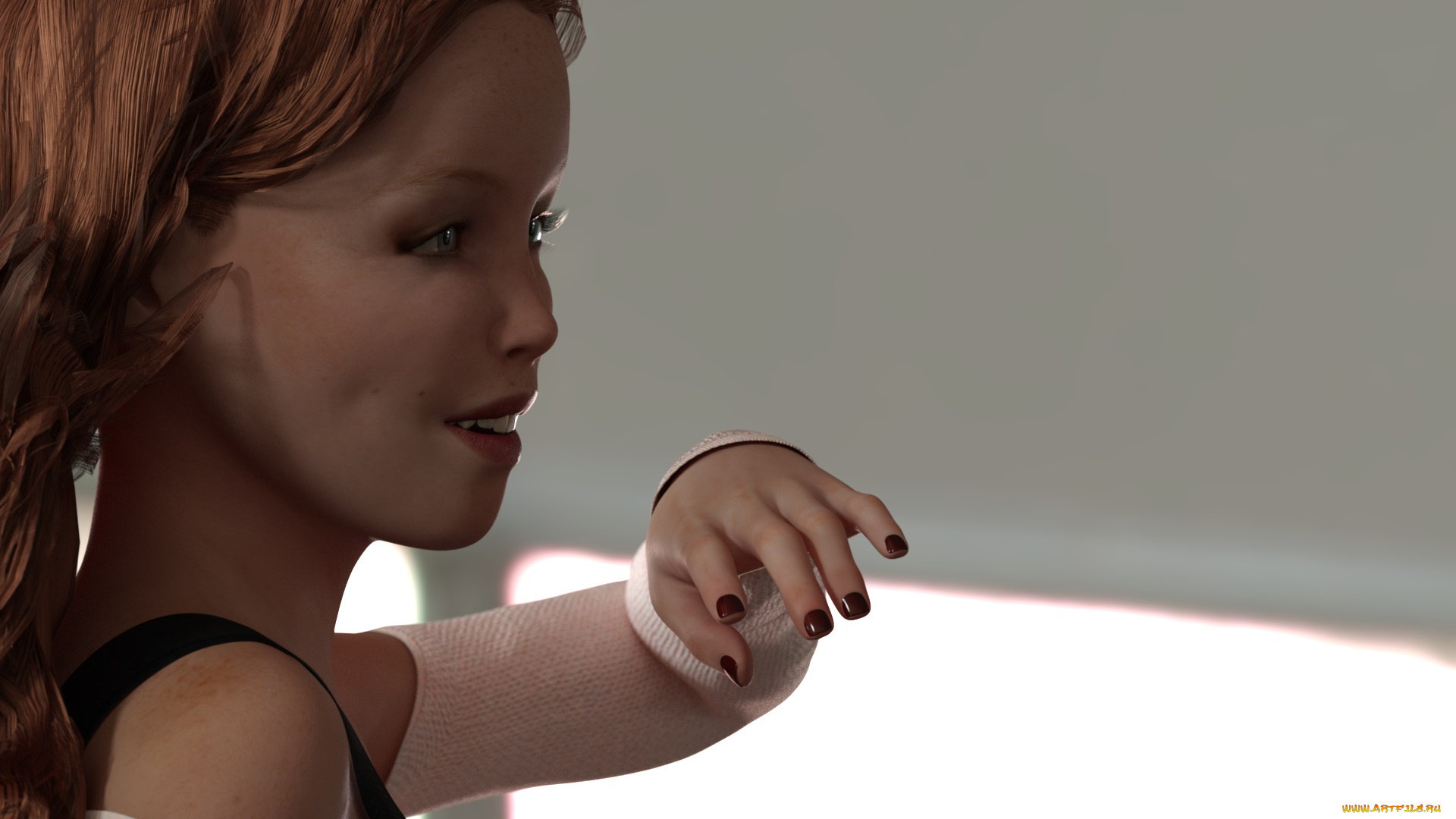 3д, графика, портрет, , portraits, фон, взгляд, девушка