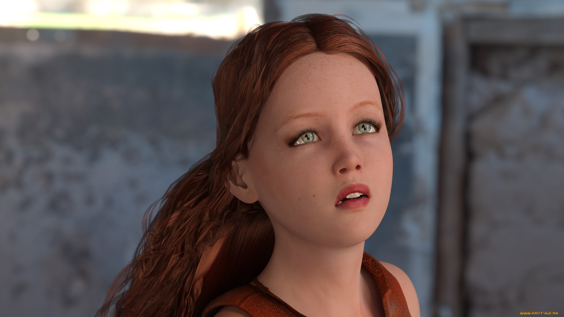 3д, графика, портрет, , portraits, взгляд, девушка, фон