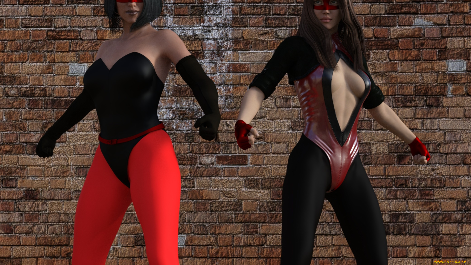 3д, графика, существа, , creatures, девушки, фон, взгляд