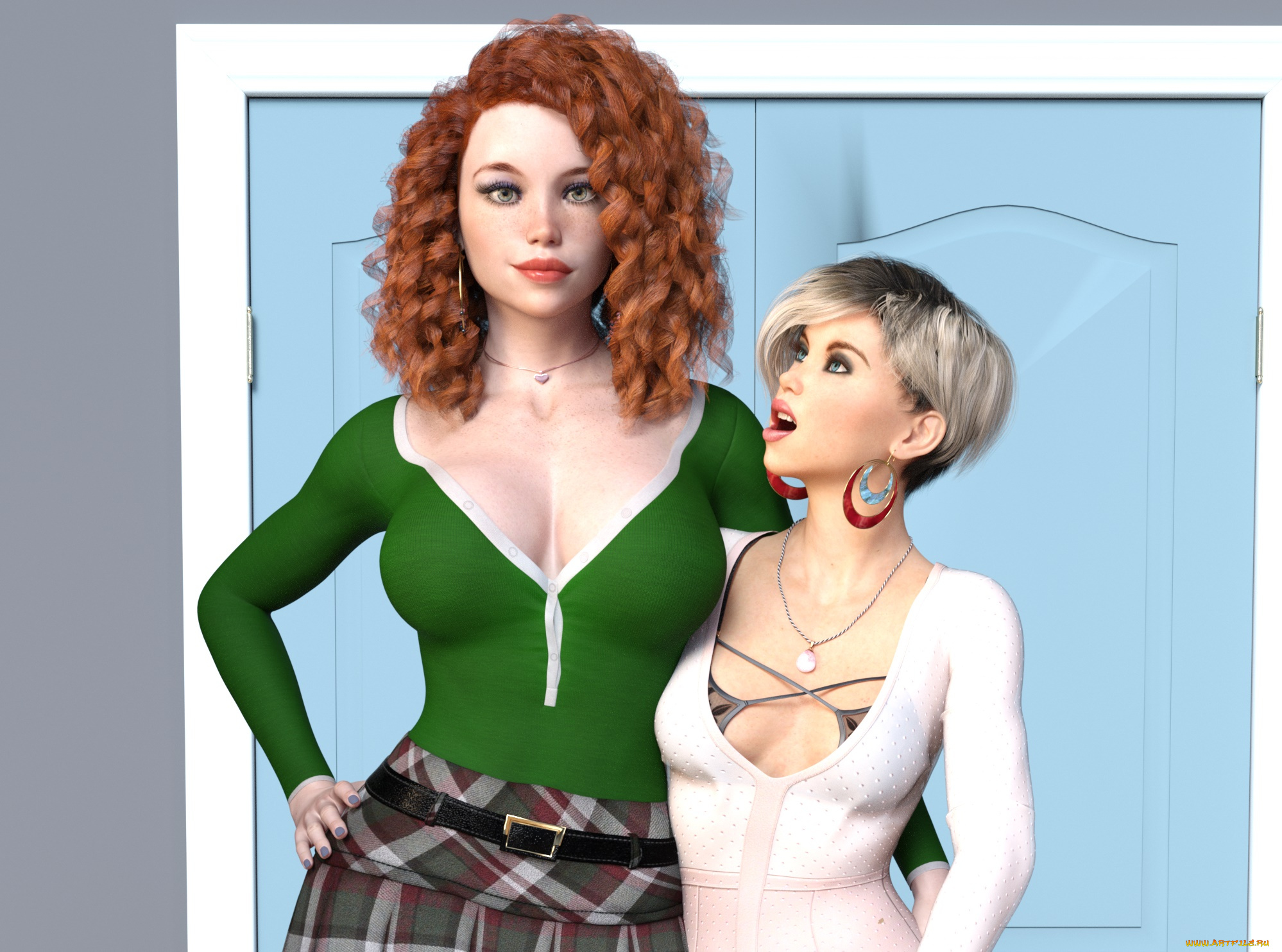 3д, графика, люди, , people, девушки, фон, взгляд