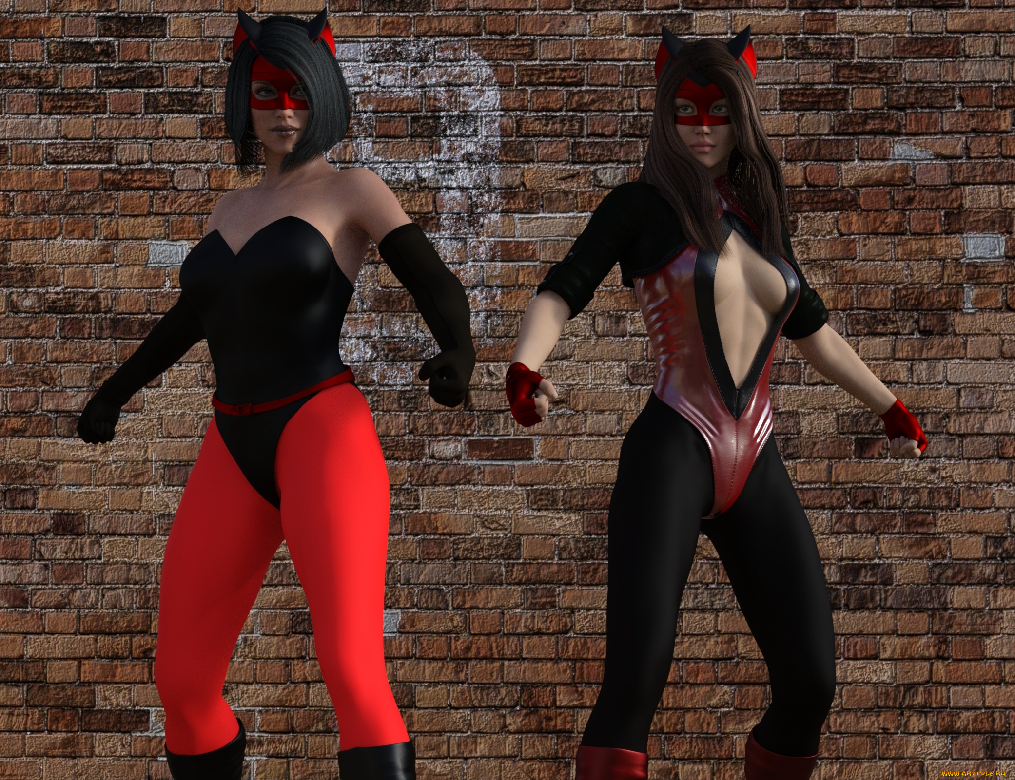 3д, графика, существа, , creatures, девушки, фон, взгляд