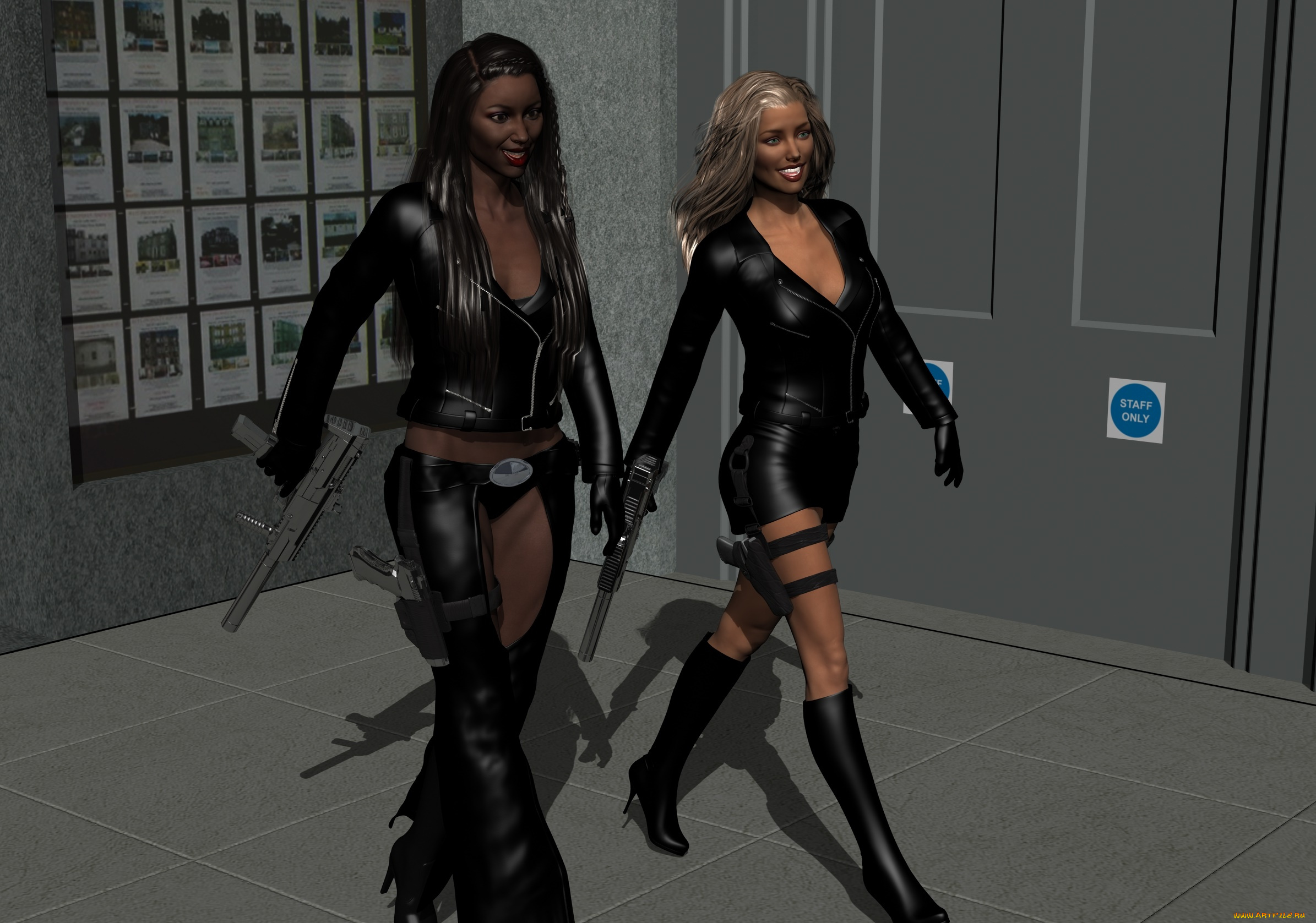 3д, графика, фантазия, , fantasy, фон, девушки, взгляд