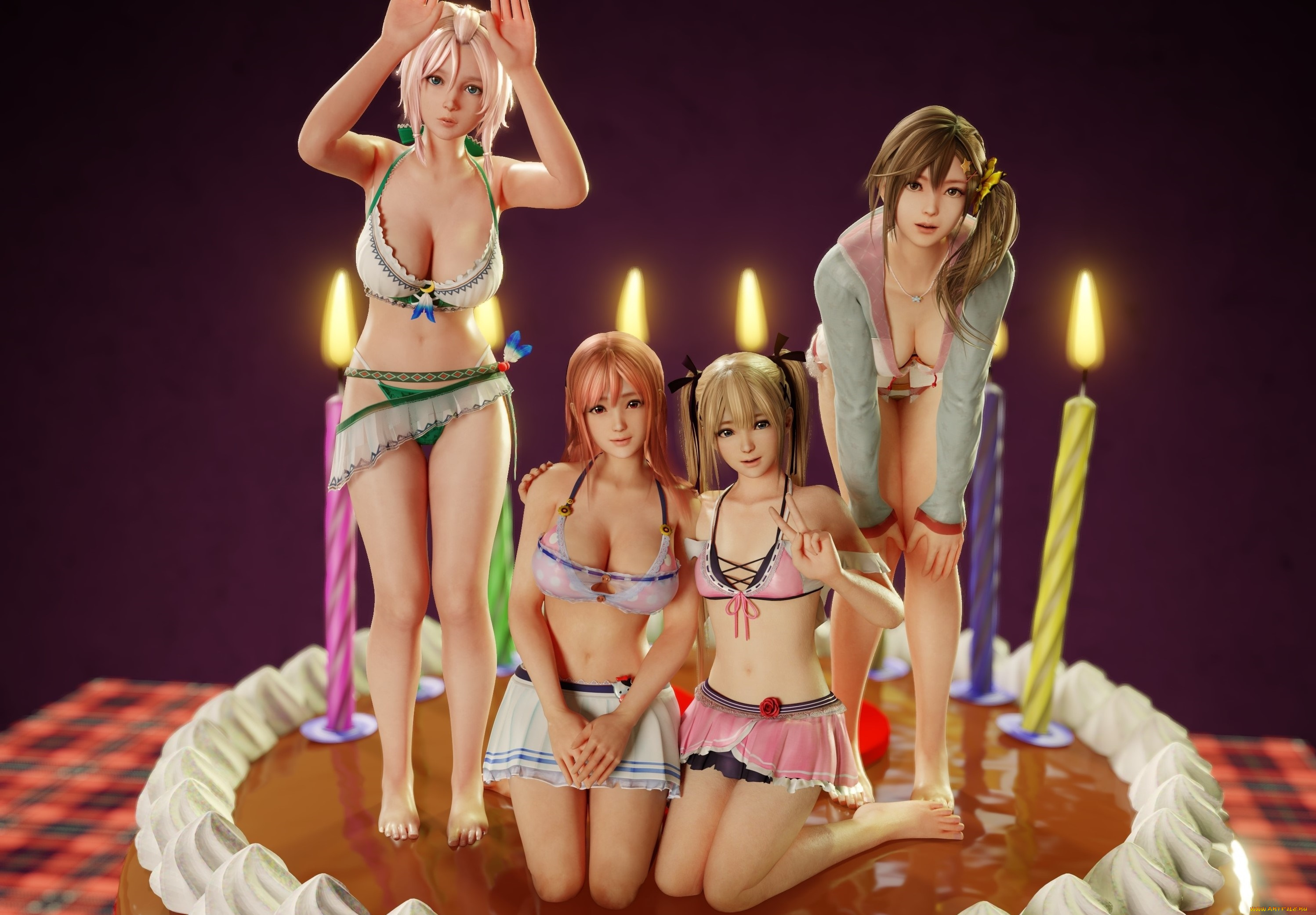 3д, графика, фантазия, , fantasy, девушки, фон, взгляд