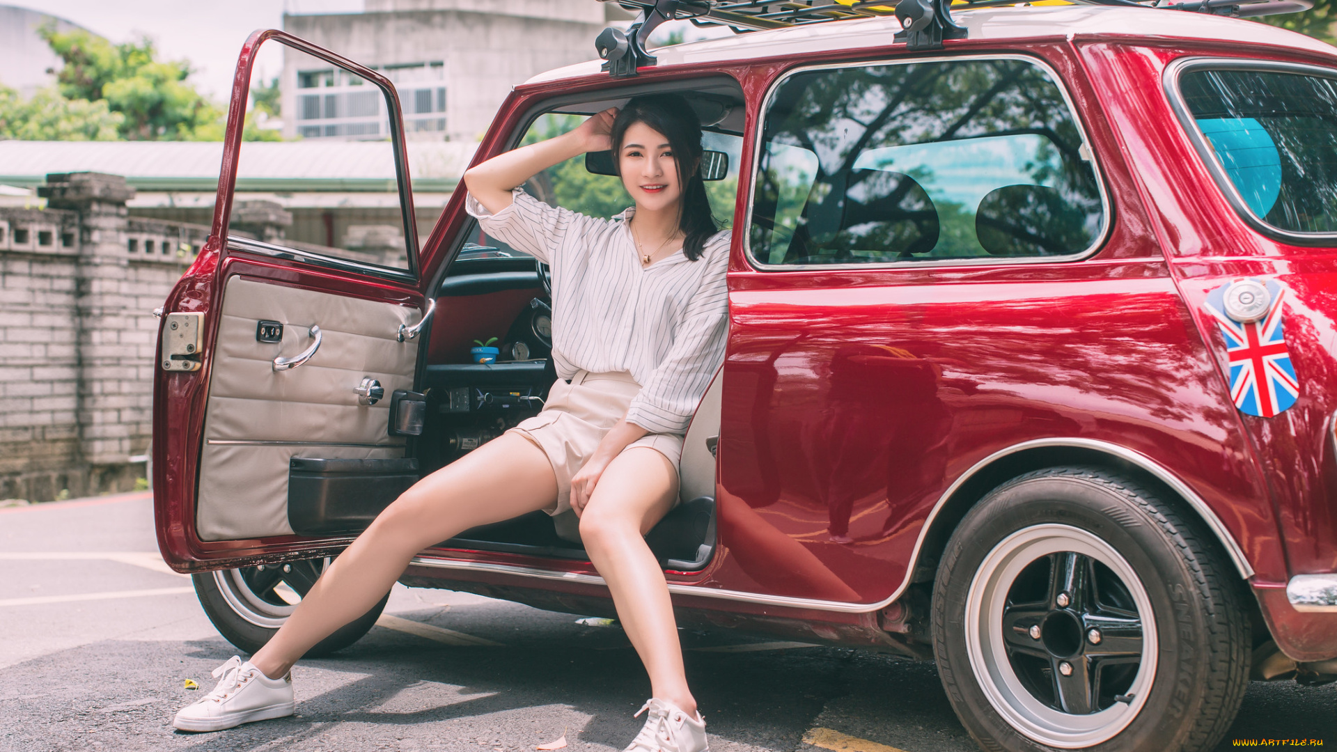 автомобили, -авто, с, девушками, фон, взгляд, девушка, автомобиль