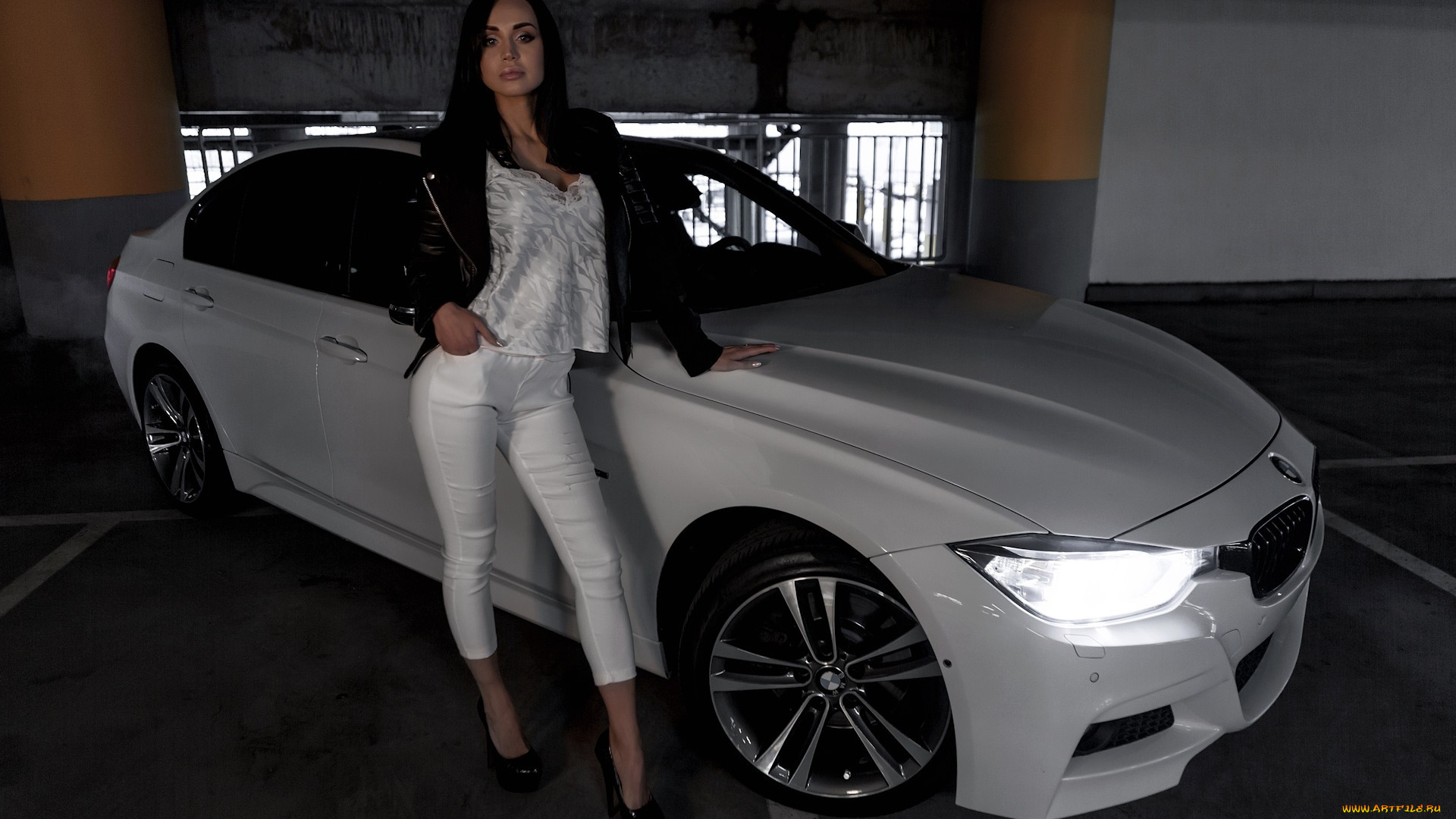 автомобили, -авто, с, девушками, паркинг, фото, девушка, бмв