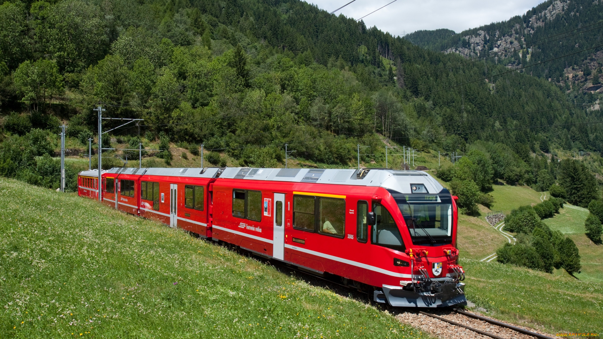 поезд, техника, поезда, рельсы, дорога, железная, лес, горы