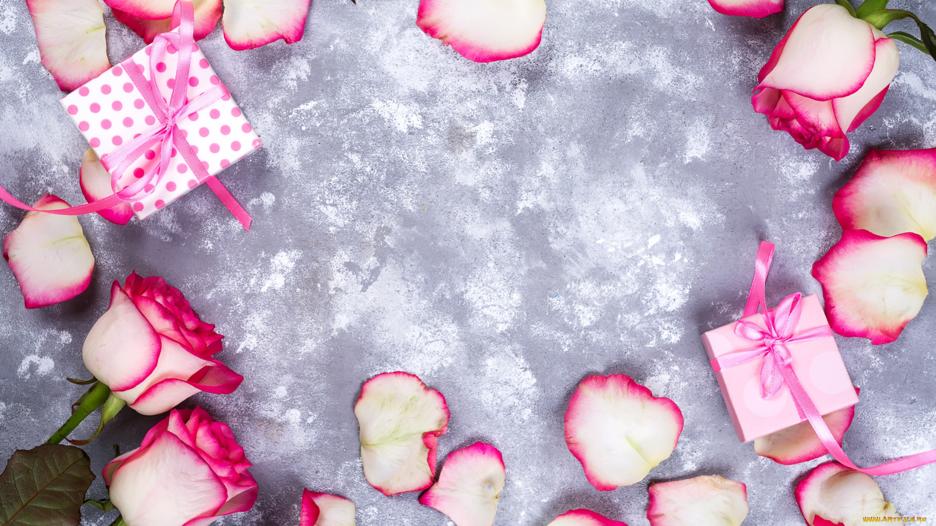 праздничные, подарки, и, коробочки, розы