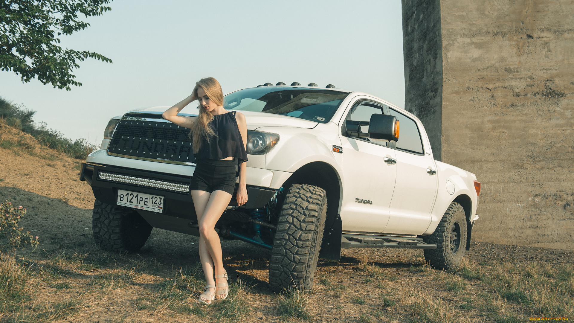 toyota, tundra, автомобили, -авто, с, девушками, девушка, белый, автомобиль, tundra, toyota