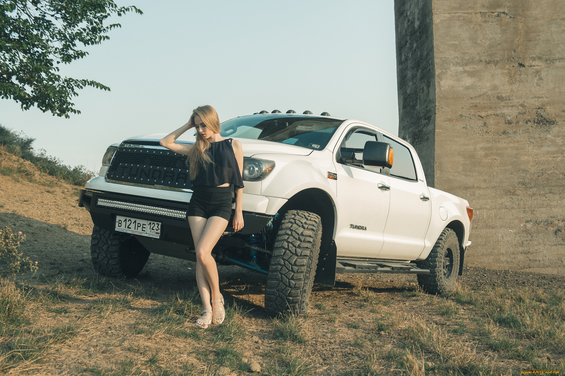 toyota, tundra, автомобили, -авто, с, девушками, девушка, белый, автомобиль, tundra, toyota