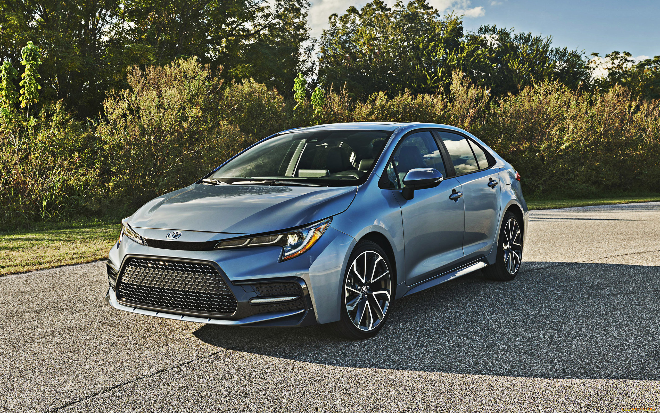 2020, toyota, corolla, автомобили, toyota, вид, спереди, экстерьер, серебристая, японские, новая, модель, седан