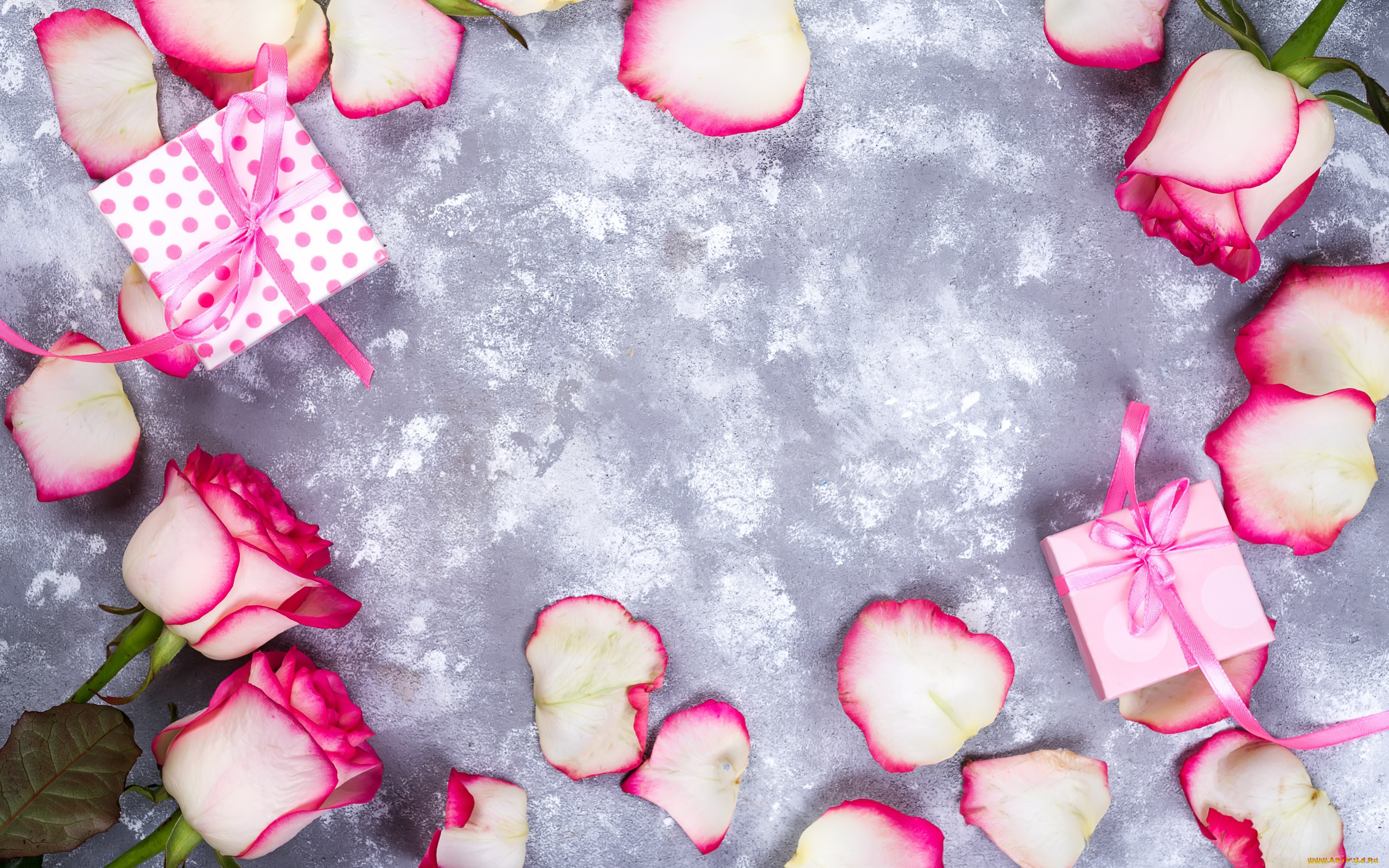 праздничные, подарки, и, коробочки, розы