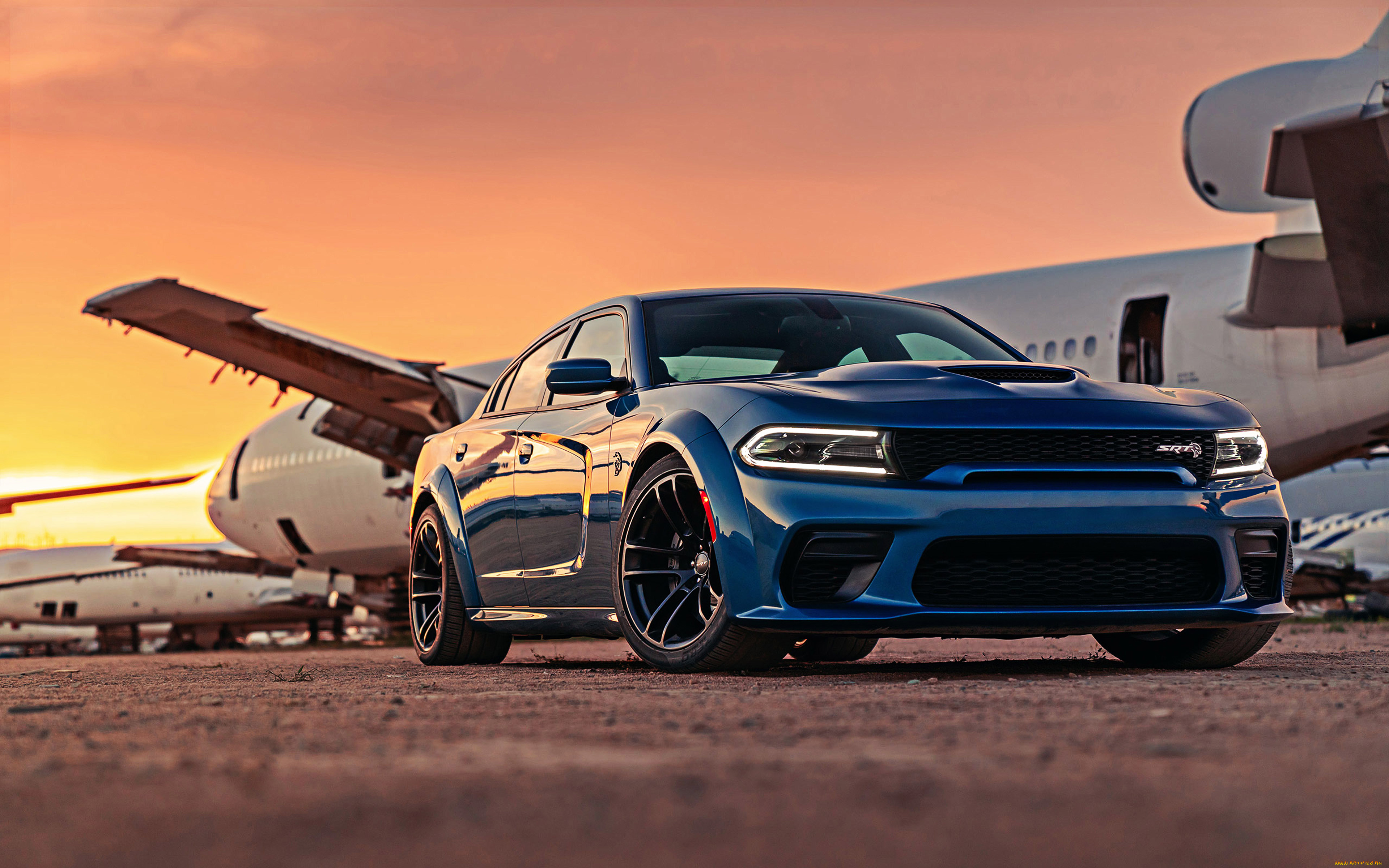 2020, dodge, charger, , hellcat, widebody, автомобили, dodge, спортивный, седан, вид, спереди, самолет, 2020, charger, американские, черные, колеса, синий, новинки