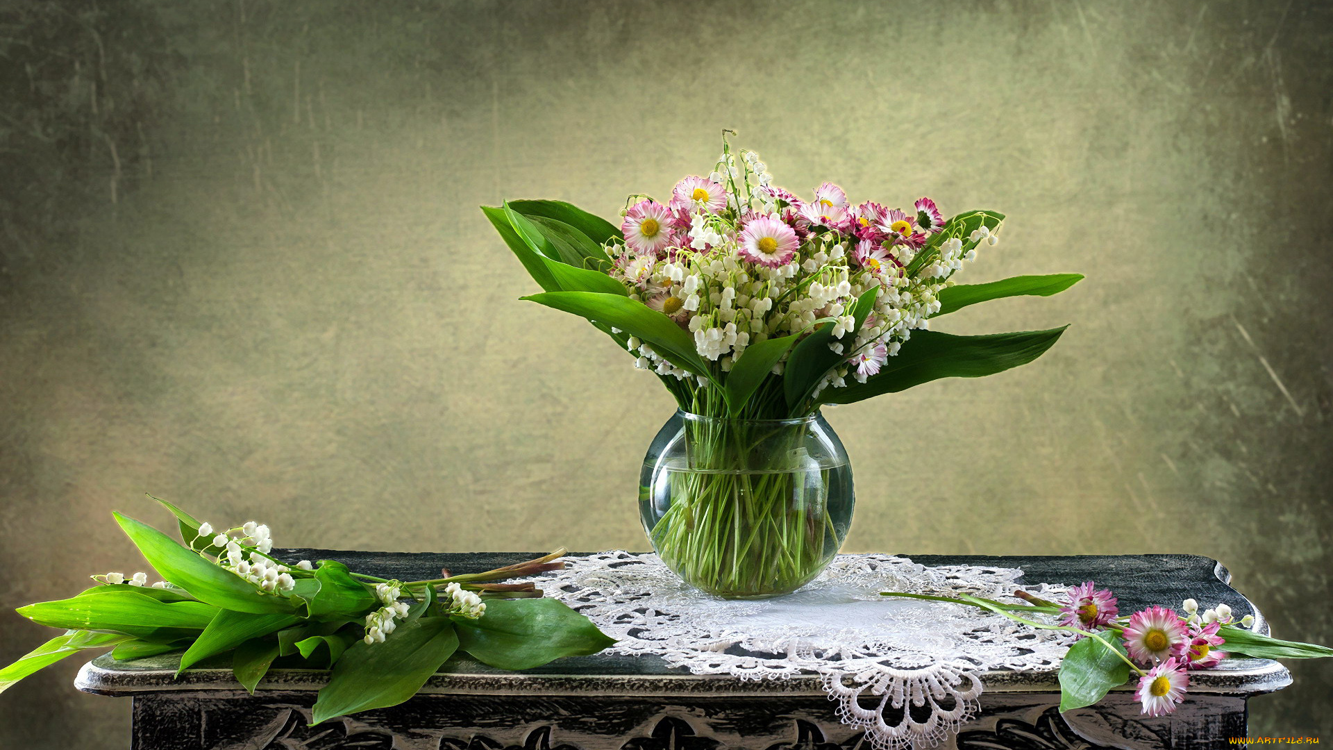 цветы, букеты, , композиции, ландыши, букет, маргаритки