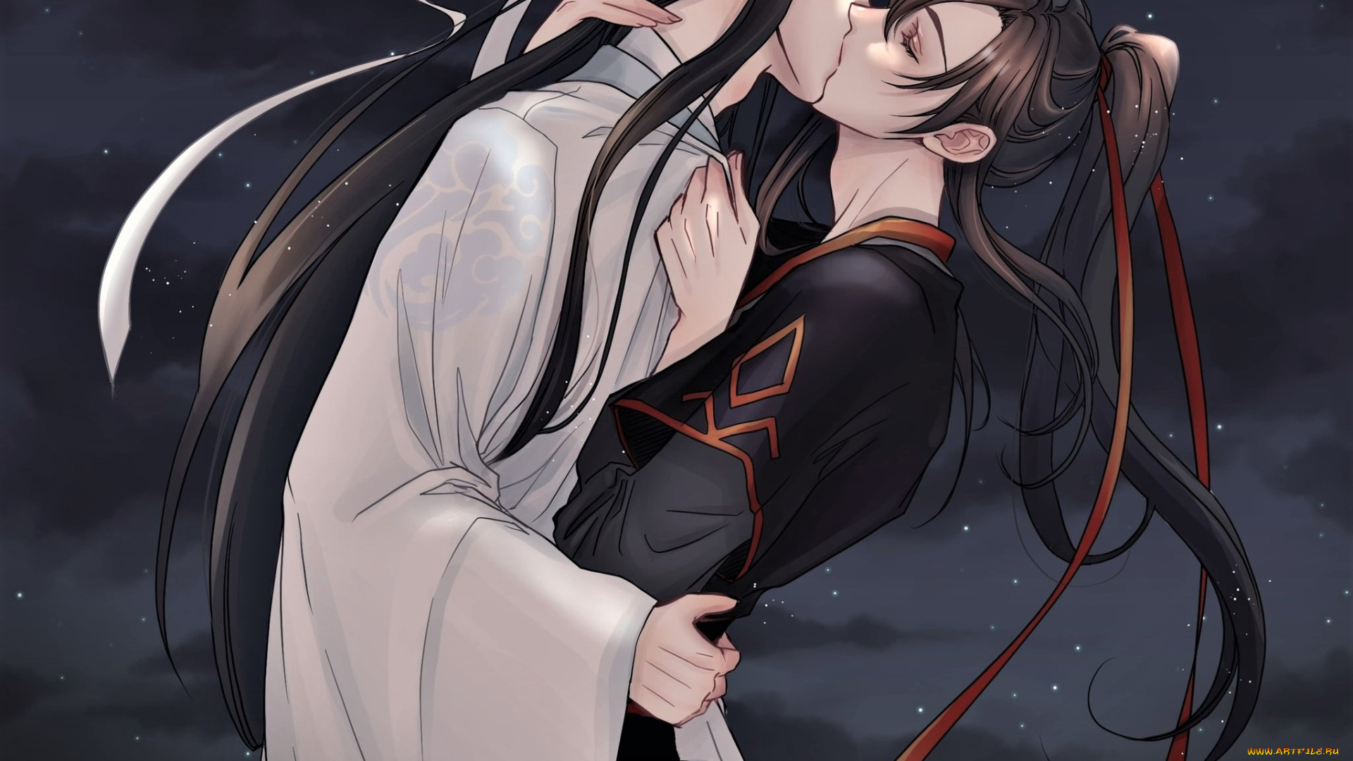 аниме, mo, dao, zu, shi, вэй, усянь, лань, ванцзы, поцелуй