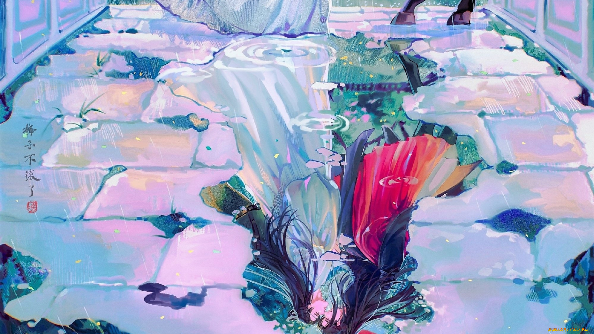 аниме, mo, dao, zu, shi, вэй, усянь, лань, ванцзы, лужа, копыта