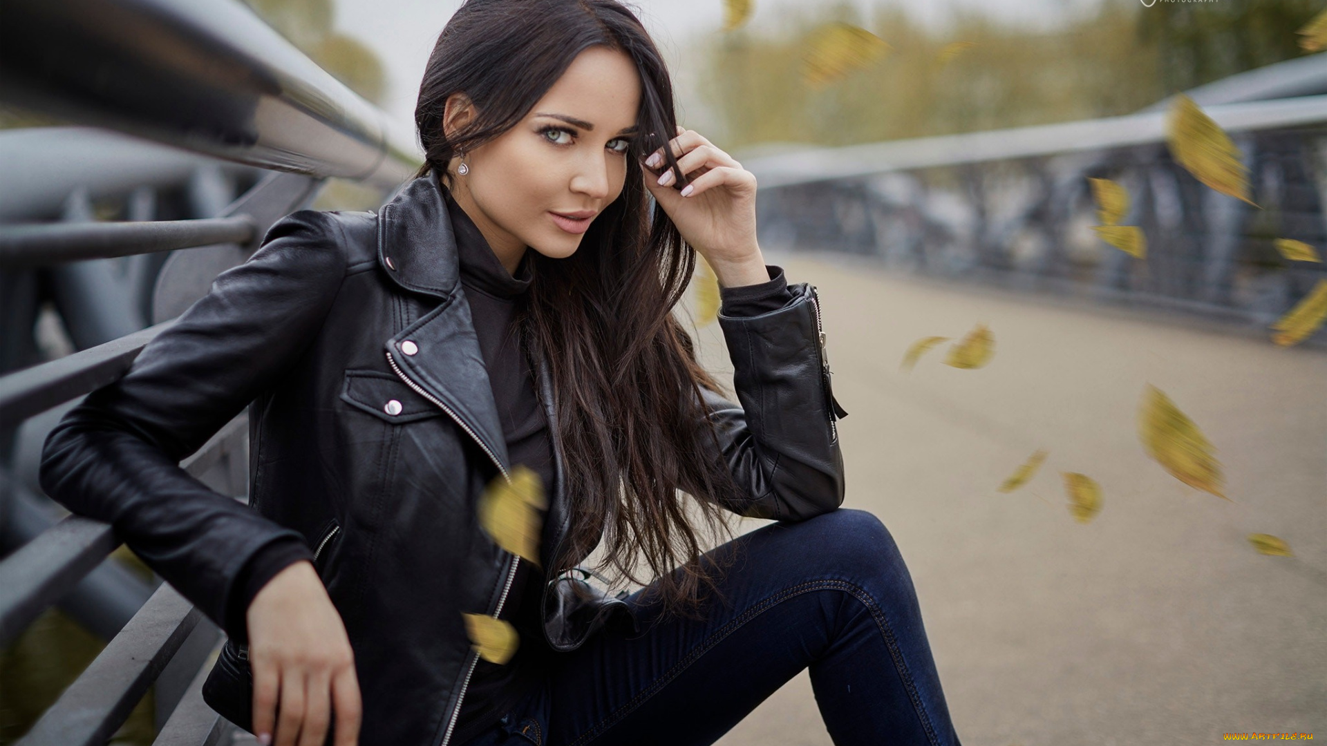 девушки, ангелина, петрова, девушка, брюнетка, женщины, на, открытом, воздухе, джинсы, куртка, лицо